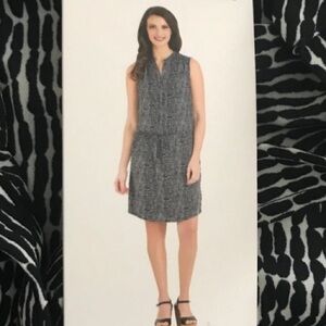 Hilary Radley Monochrome Sleeveless Dress EUC 10